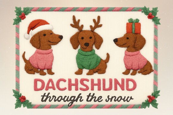 Retro Dachshund Christmas Embroidery Review