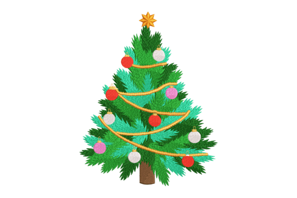 Review: Decorated Christmas Tree Embroidery Design