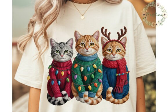 Reviewing Christmas Cats Embroidery PNG Clipart for Etsy
